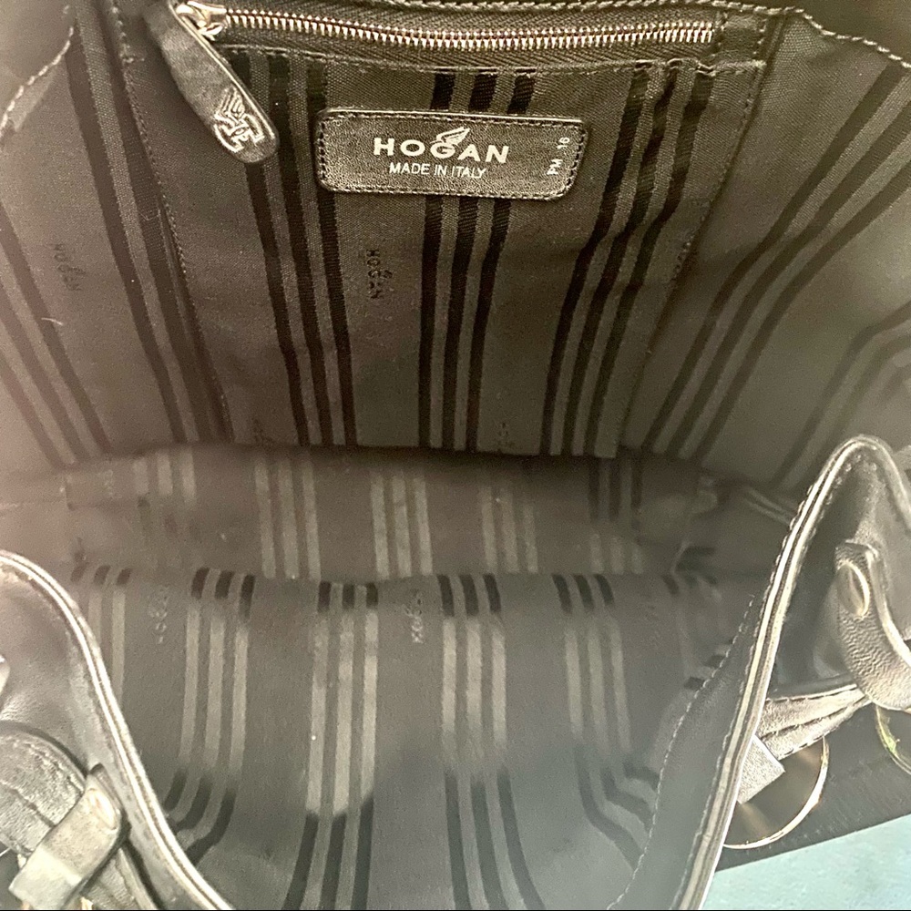 Hogan Black Leather Bucket Bag - Picture 11 of 12